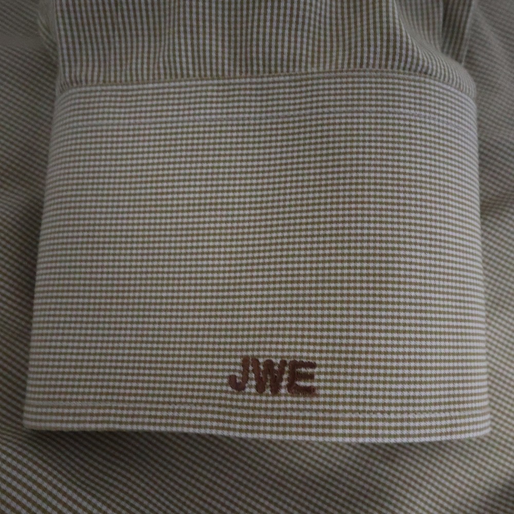 Tailorbyrd Button Up Shirt Mens L Tan Excellent Gingham Long Sleeve 100% Cotton - Picture 5 of 7